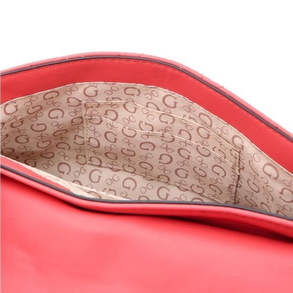 GUESS Colton Crossbody Pink Faux Leather Quilted Flap Shoulder Bag & Mini Pouch - Picture 11 of 16